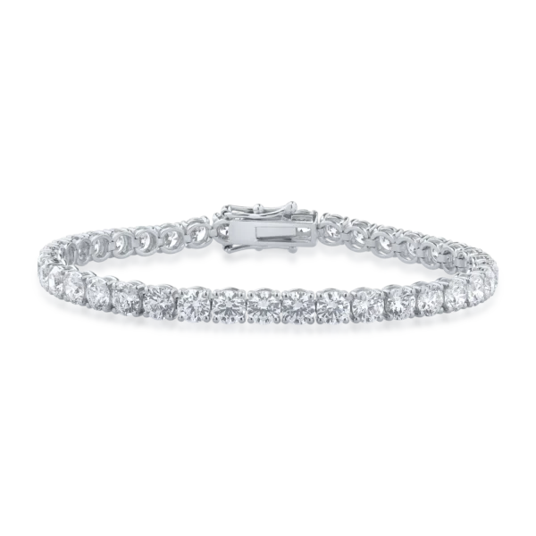 Bratara tennis din aur alb cu diamante de 14.11ct