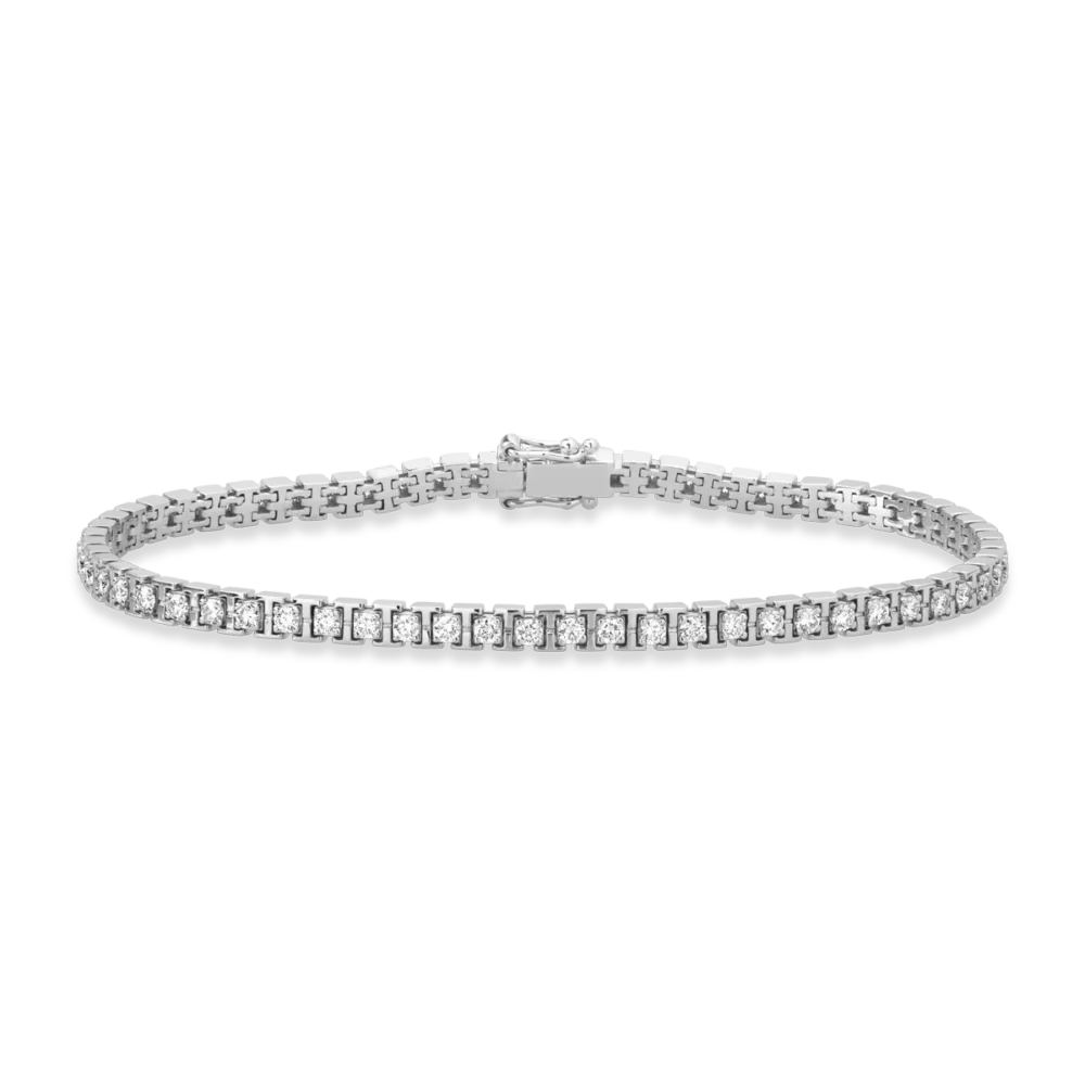 Bratara tennis din aur alb cu diamante de 2.19ct - imagine 2