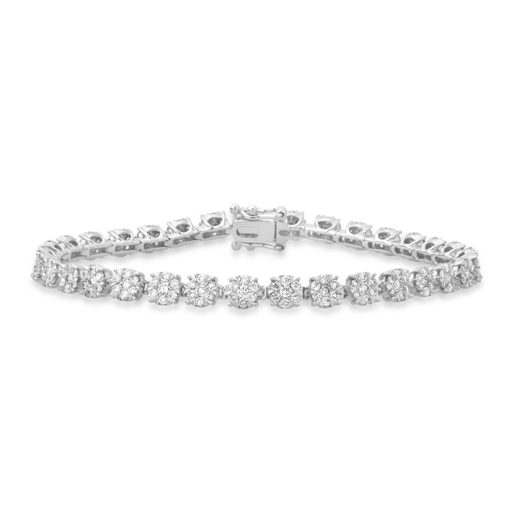 Bratara tennis din aur alb cu diamante de 2ct