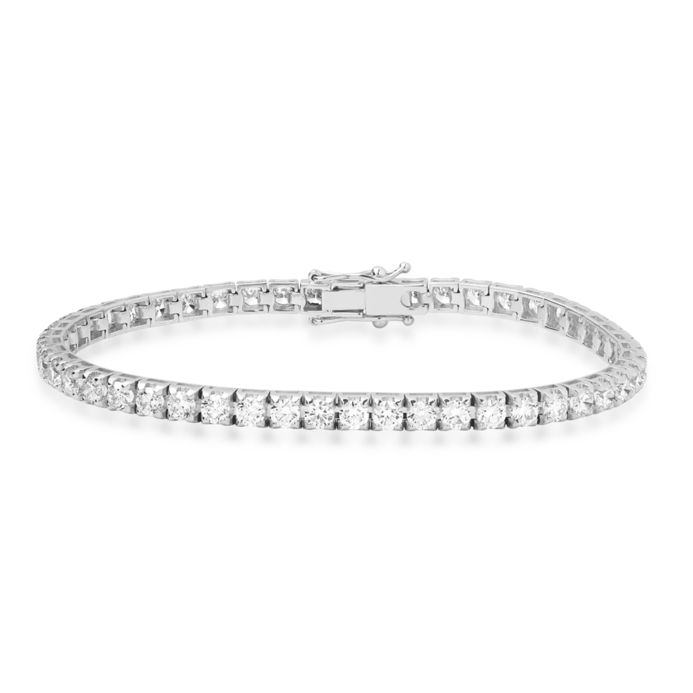 Bratara tennis din aur alb cu diamante de 5.4ct