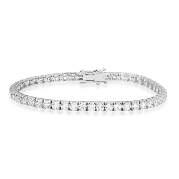 Bratara tennis din aur alb cu diamante de 5.4ct