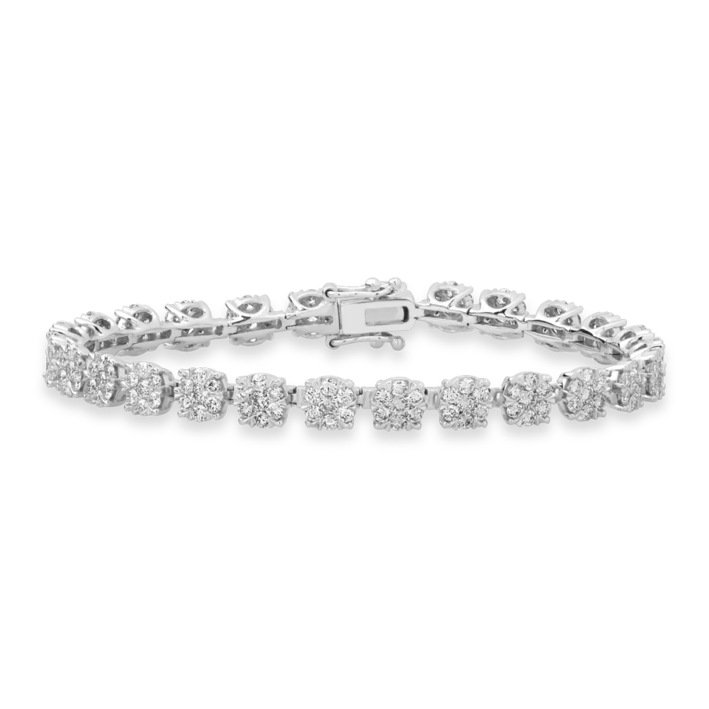 Bratara tennis din aur alb cu diamante de 5ct