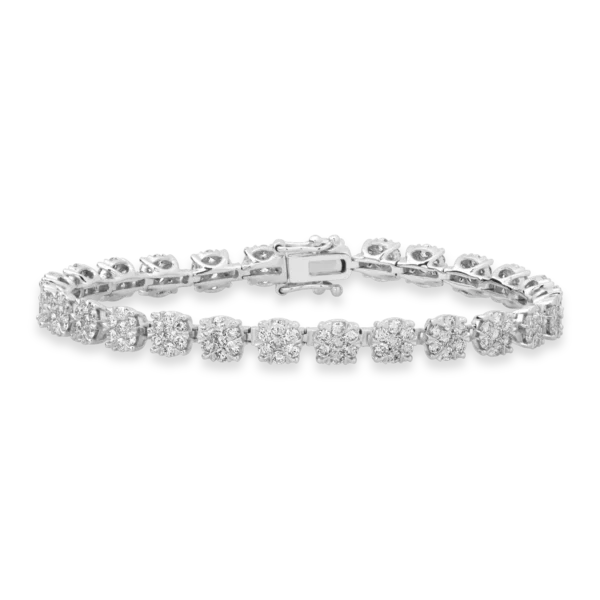 Bratara tennis din aur alb cu diamante de 5ct