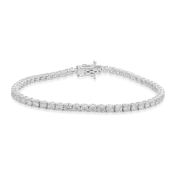 Bratara tennis din aur alb cu diamante de 5ct