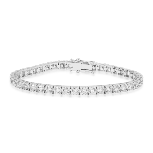 Bratara tennis din aur alb cu diamante de 6.1ct