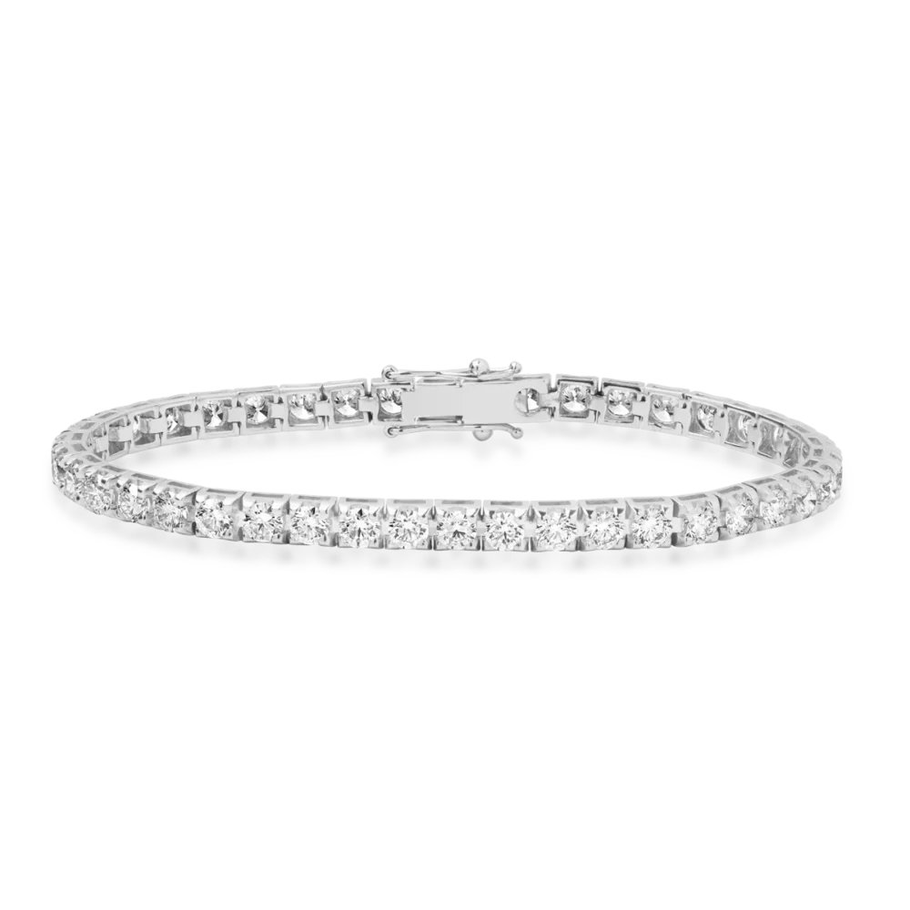 Bratara tennis din aur alb cu diamante de 6.85ct