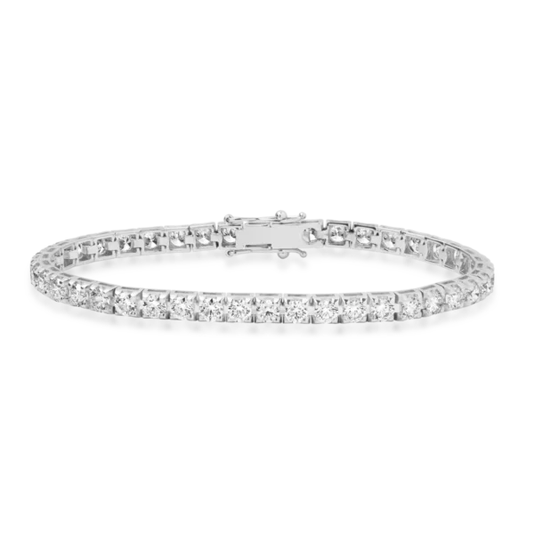 Bratara tennis din aur alb cu diamante de 6.5ct