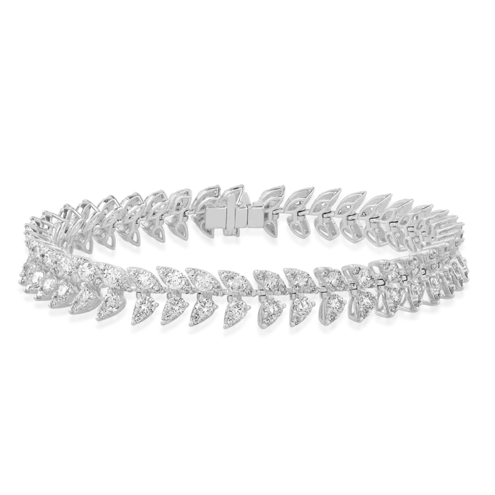 Bratara tennis din aur alb cu diamante de 7.55ct