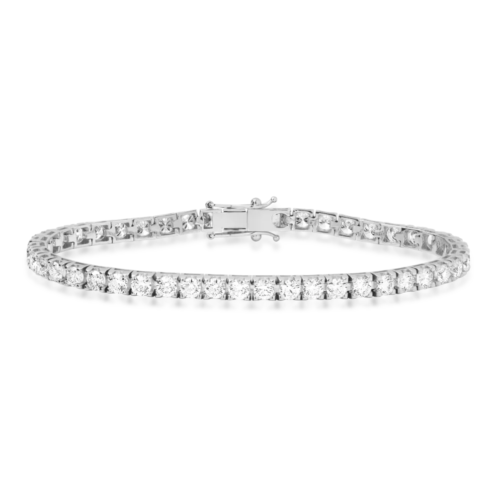 Bratara tennis din aur alb cu diamante de 7ct