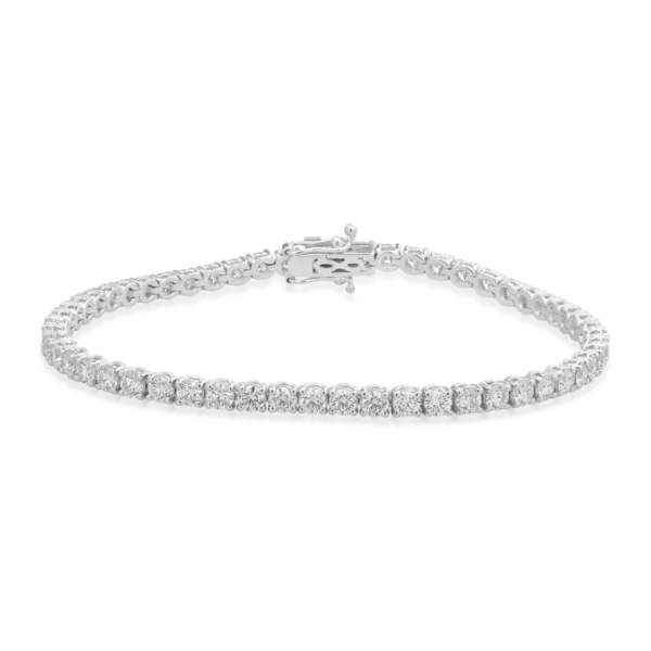 Bratara tennis din aur alb cu diamante de 7ct