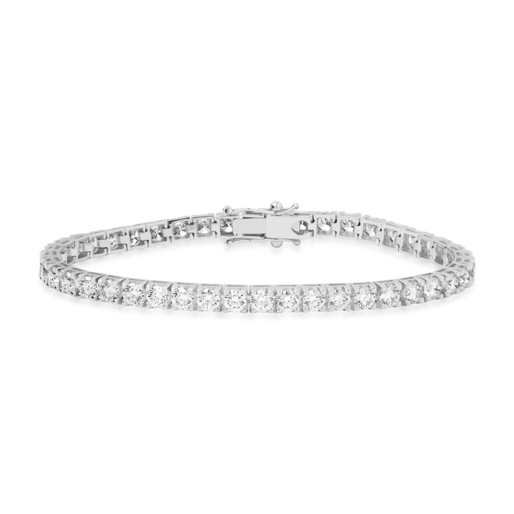 Bratara tennis din aur alb cu diamante de 8.75ct