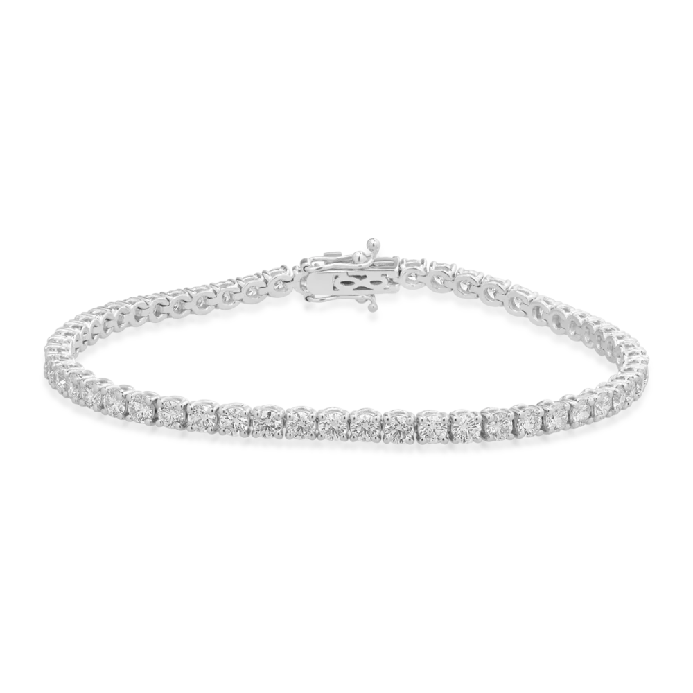 Bratara tennis din aur alb cu diamante de 8ct