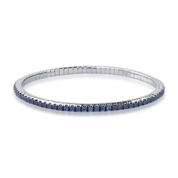 Bratara tennis din aur alb cu safire de 2.39ct