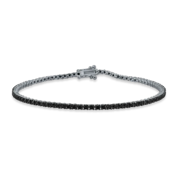 Bratara tennis din aur alb-negru cu diamante negre de 4.5ct