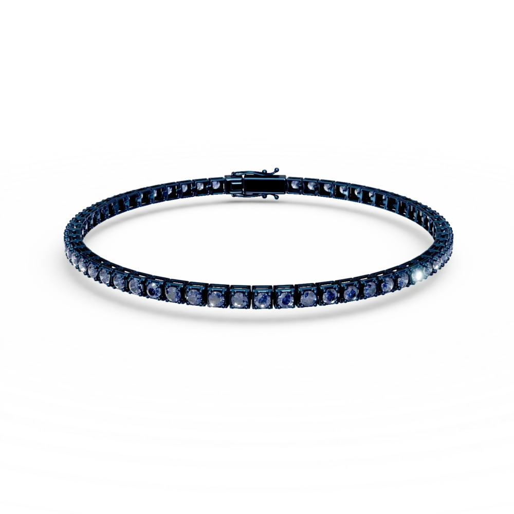 Bratara tennis din aur albastru cu diamante albastre de 1.8ct