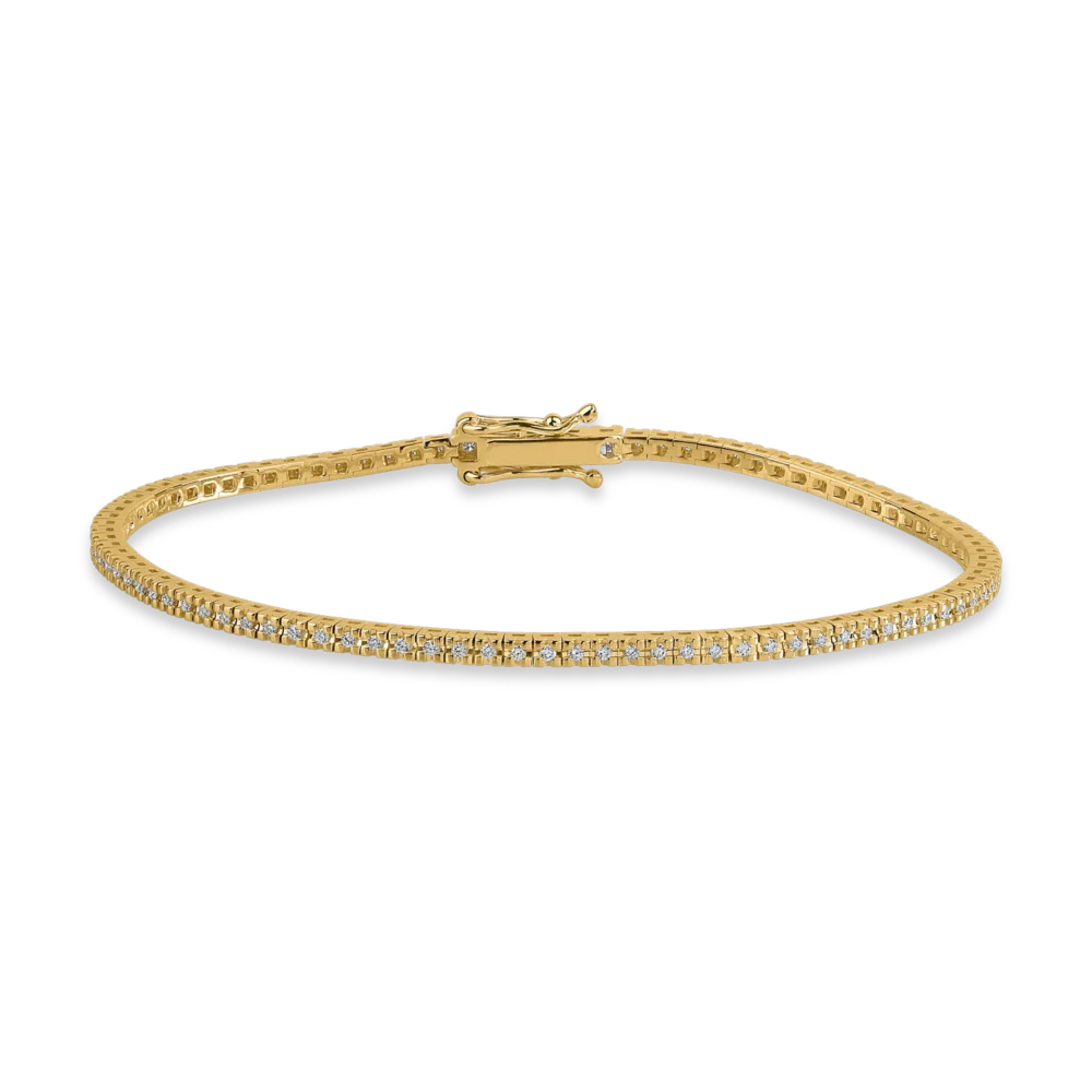 Bratara tennis din aur galben cu diamante de 0.51ct
