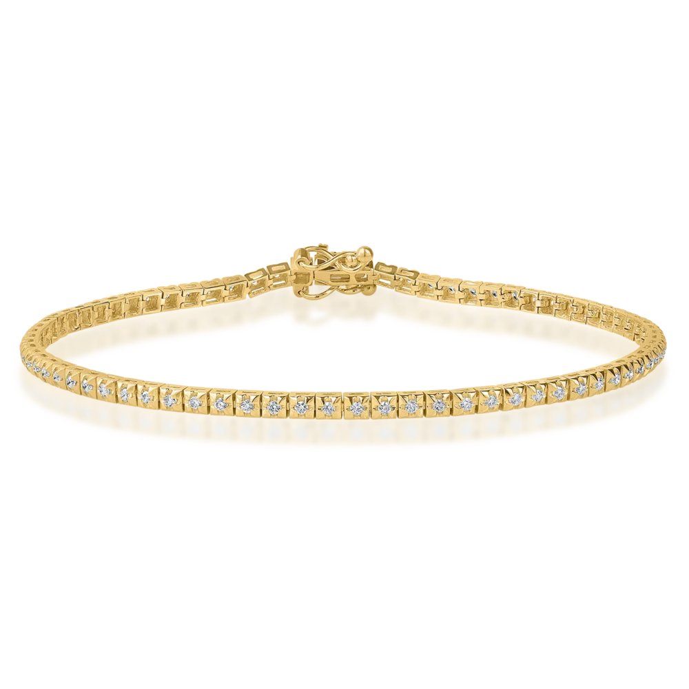 Bratara tennis din aur galben cu diamante de 0.5ct