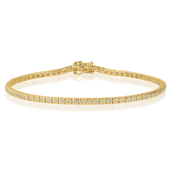 Bratara tennis din aur galben cu diamante de 0.5ct