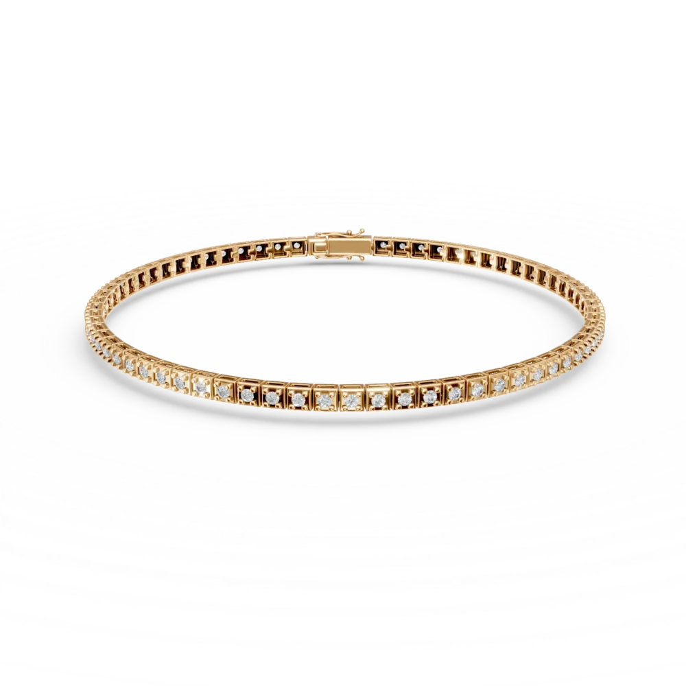 Bratara tennis din aur galben cu diamante de 0.5ct