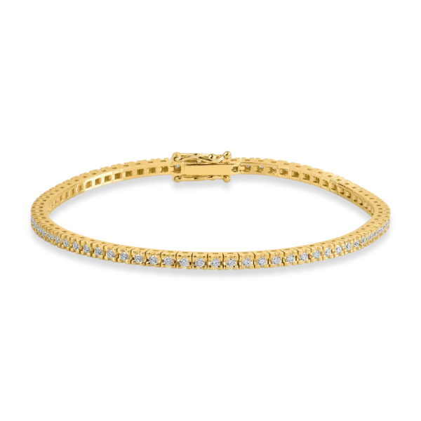 Bratara tennis din aur galben cu diamante de 0.91ct