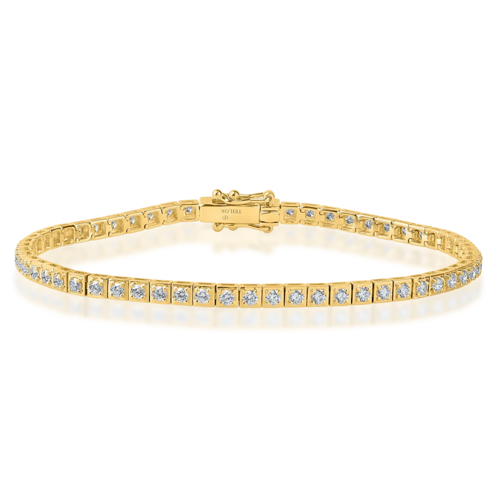 Bratara tennis din aur galben cu diamante de 1.5ct