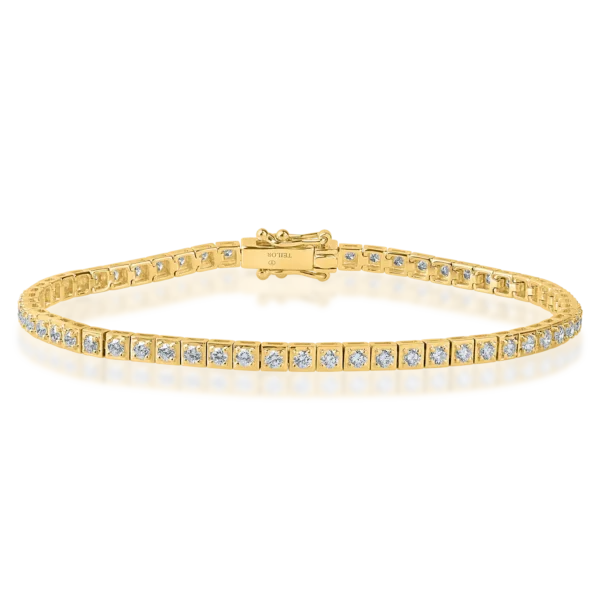 Bratara tennis din aur galben cu diamante de 1.5ct