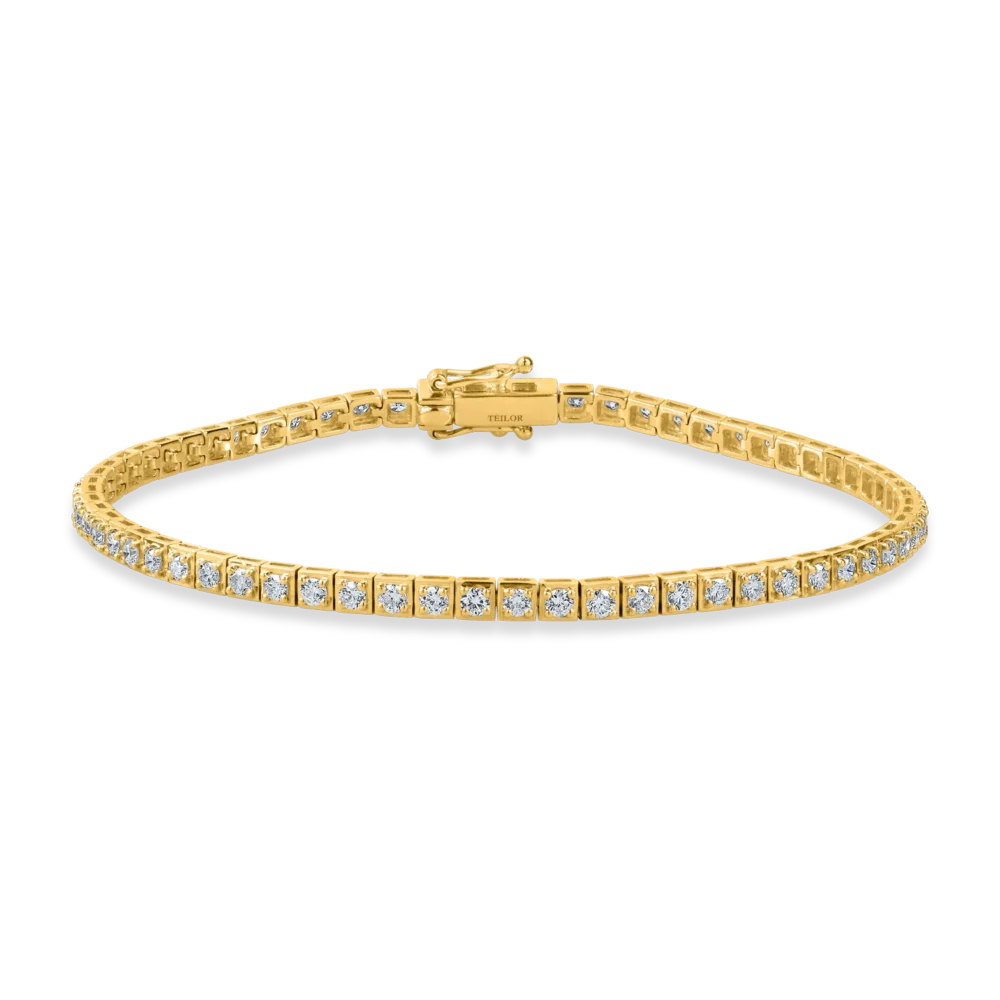 Bratara tennis din aur galben cu diamante de 1.9ct