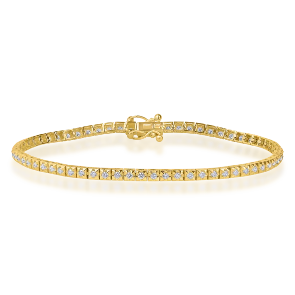Bratara tennis din aur galben cu diamante de 1ct