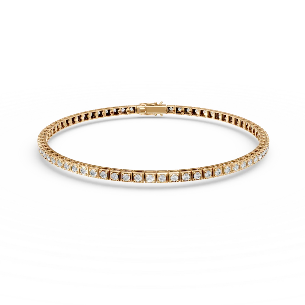 Bratara tennis din aur galben cu diamante de 1ct