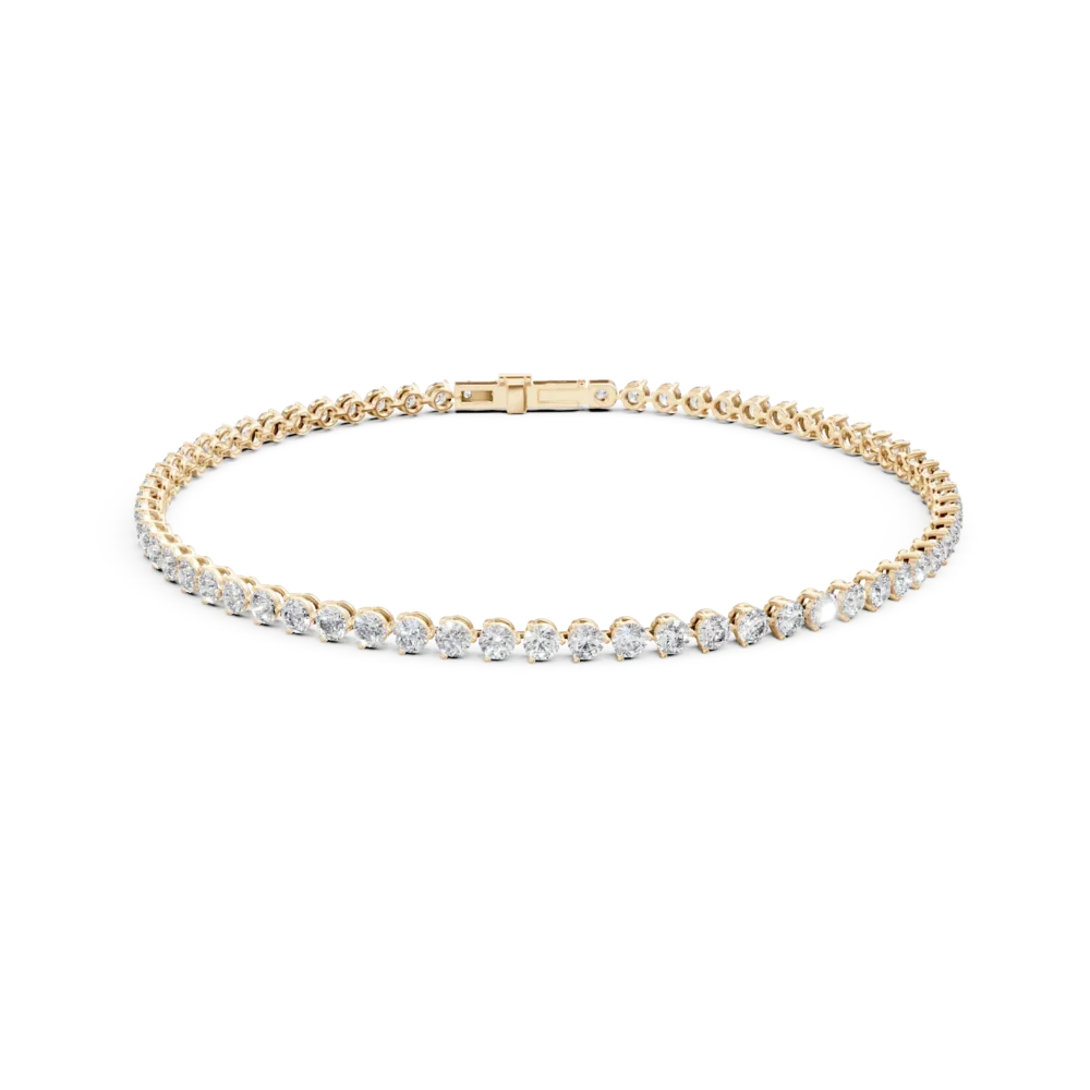 Bratara tennis din aur galben cu diamante de 2.1ct create in laborator