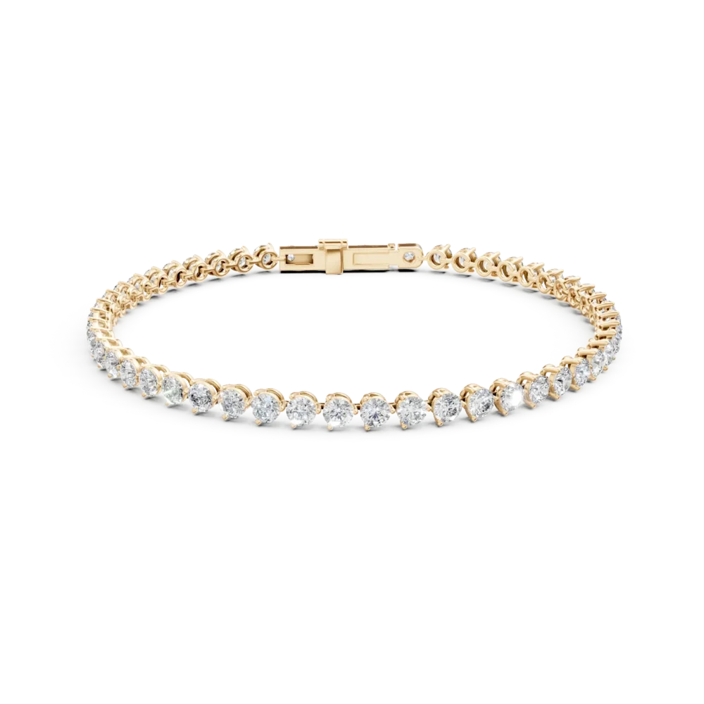 Bratara tennis din aur galben cu diamante de 3ct create in laborator