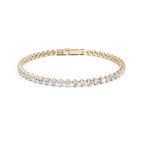 Bratara tennis din aur galben cu diamante de 3ct create in laborator