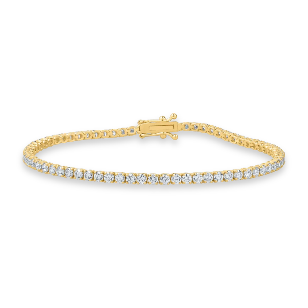 Bratara tennis din aur galben cu diamante de 3ct