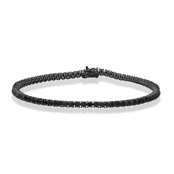 Bratara tennis din aur negru cu diamante negre de 3.5ct