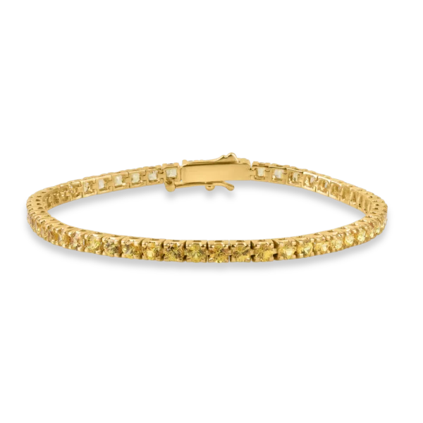 Bratara tennis din aur galben cu safire galbene de 6.47ct