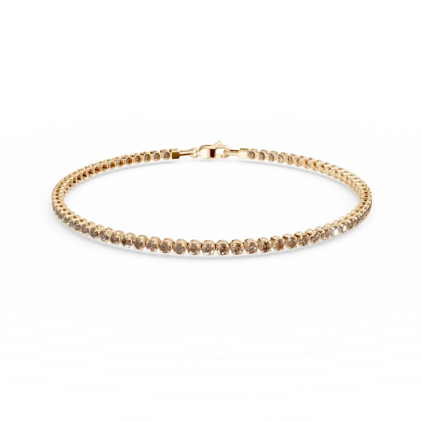 Bratara tennis din aur galben cu zirconia maro