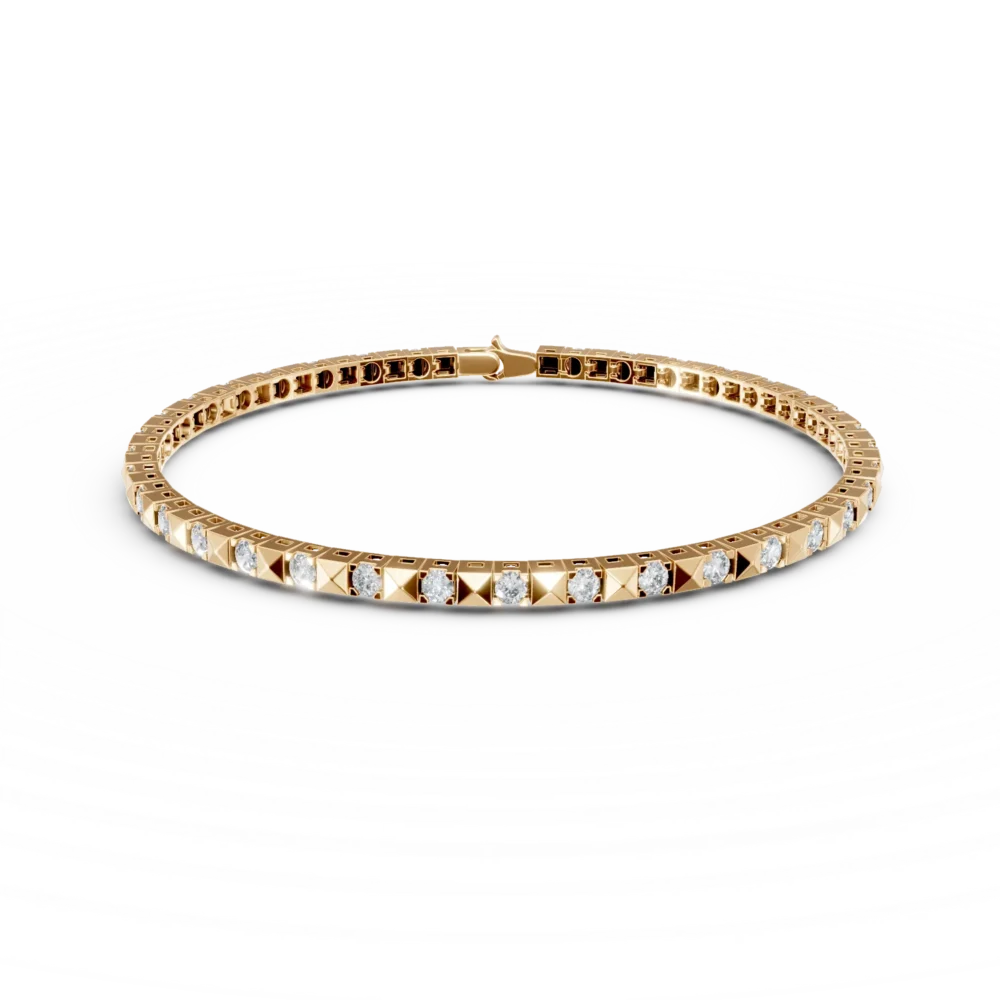 Bratara tennis din aur galben cu zirconia