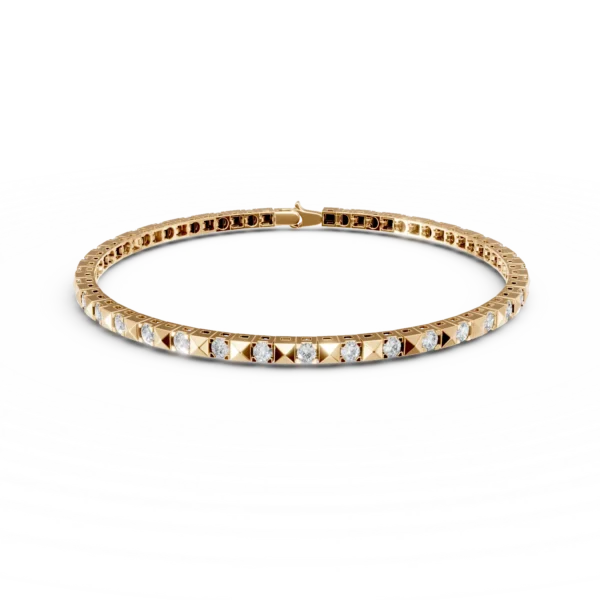 Bratara tennis din aur galben cu zirconii