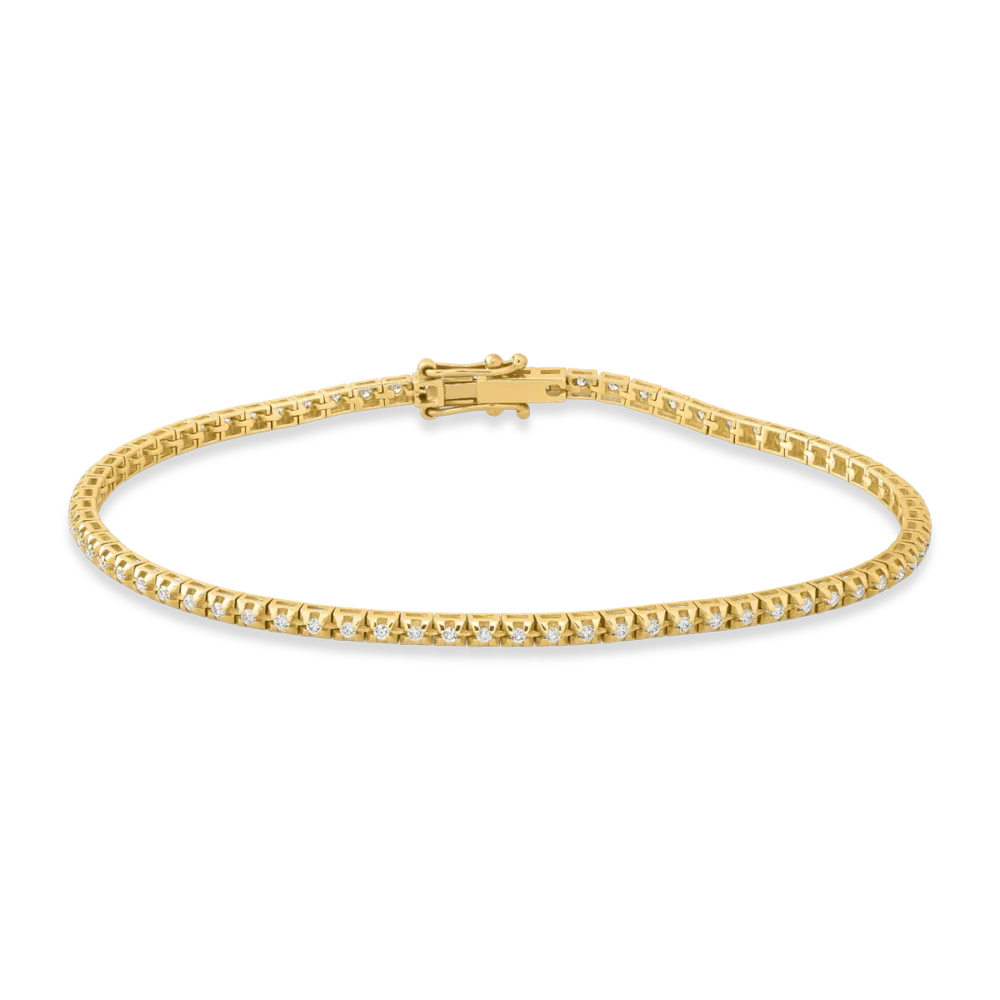 Bratara tennis din aur galben cu diamante de 0.87ct