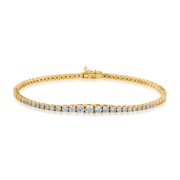 Bratara tennis din aur galben cu diamante de 1.14ct