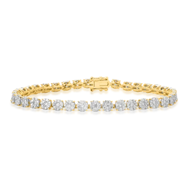 Bratara tennis din aur galben cu diamante de 3ct