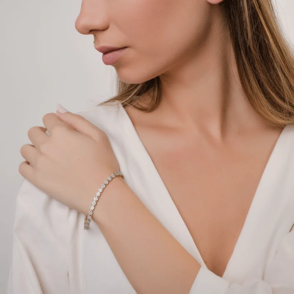 Bratara tennis din aur galben cu diamante de 3ct - imagine 2