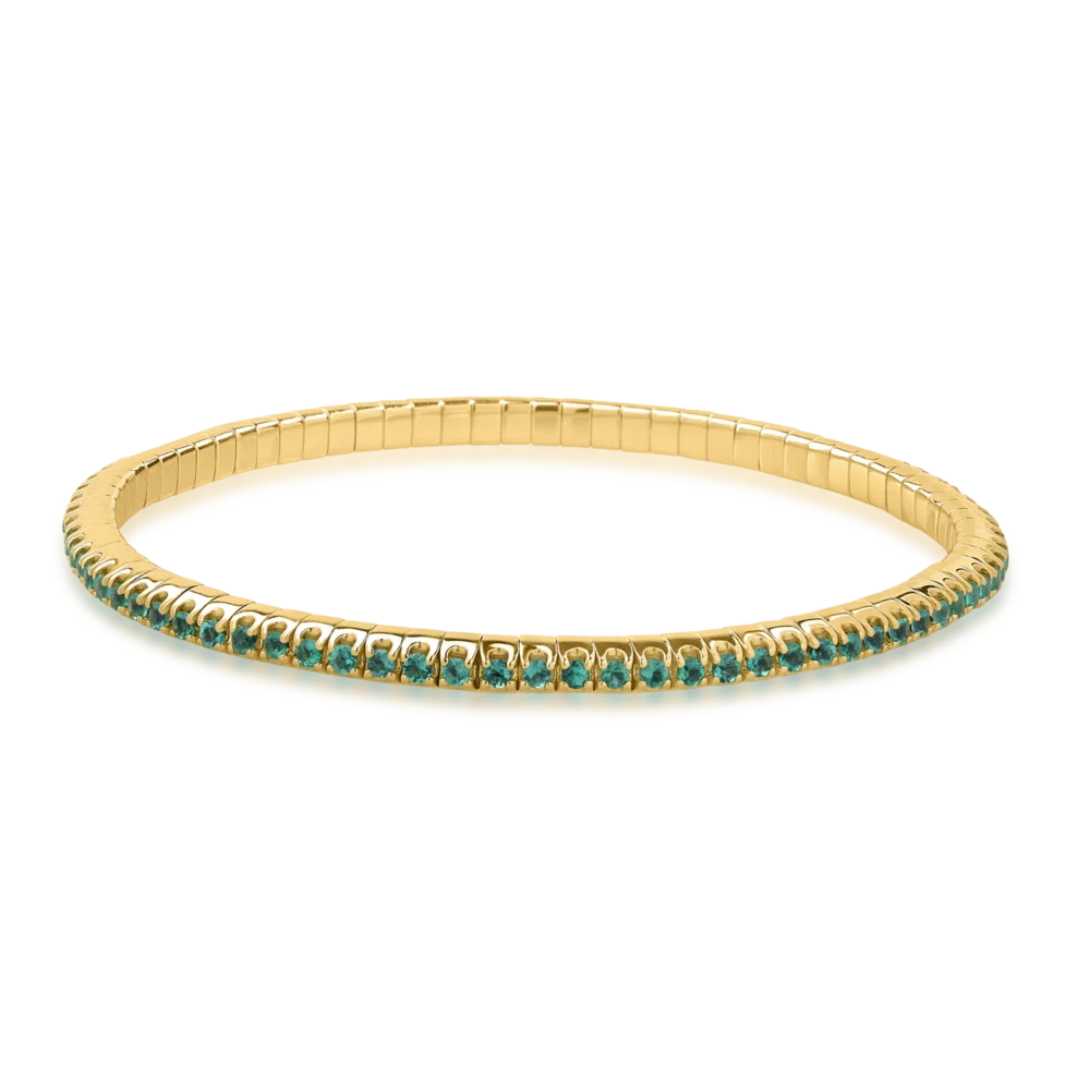 Bratara tennis din aur galben cu smaralde de 1.72ct