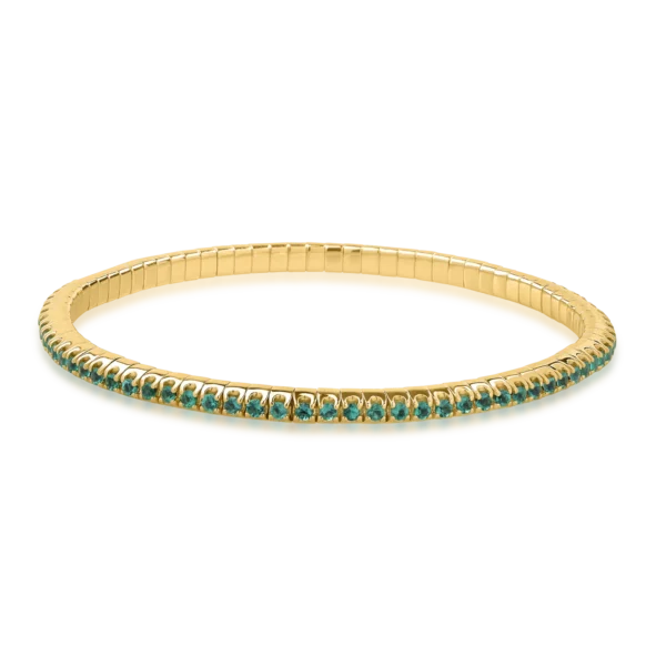 Bratara tennis din aur galben cu smaralde de 1.72ct