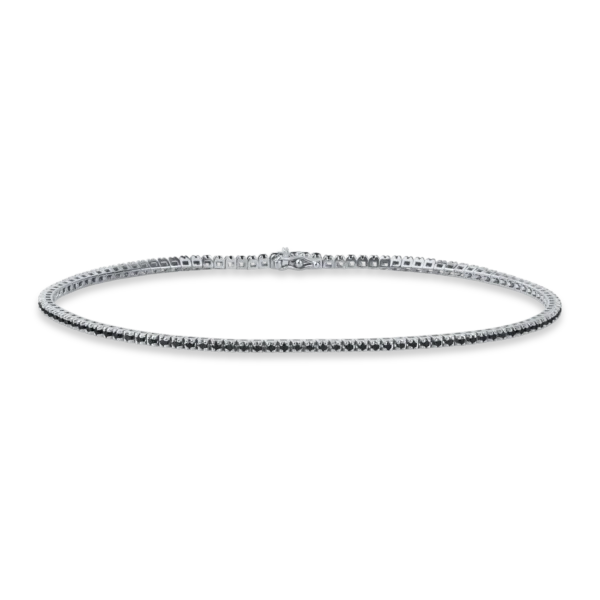 Bratara tennis din aur negru cu diamante negre de 0.7ct