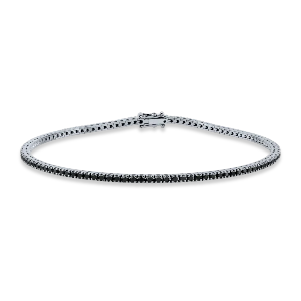 Bratara tennis din aur negru cu diamante negre de 1.05ct