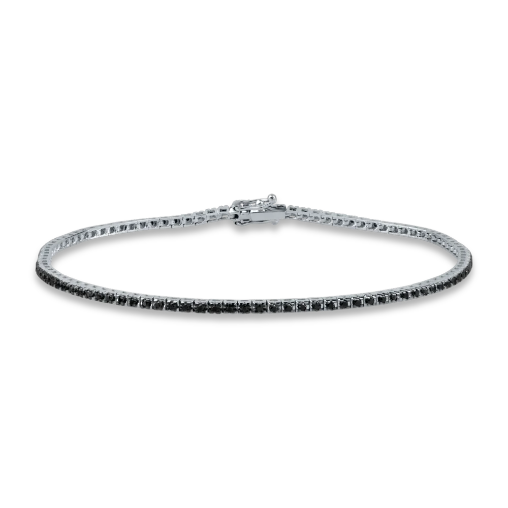 Bratara tennis din aur negru cu diamante negre de 1.1ct