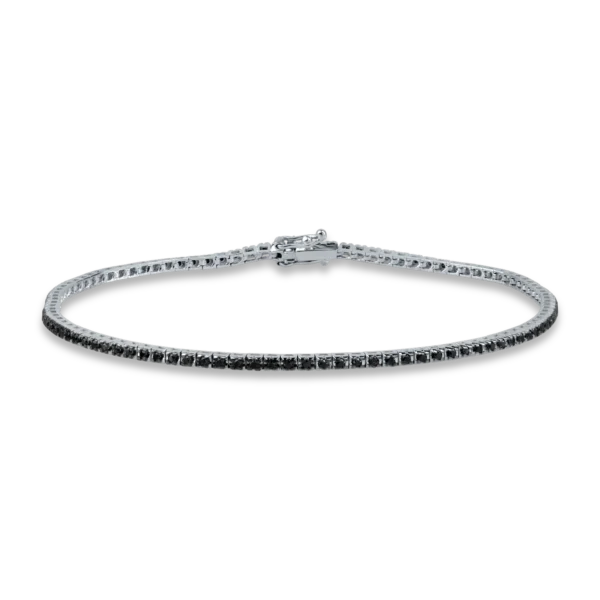 Bratara tennis din aur negru cu diamante negre de 1.1ct