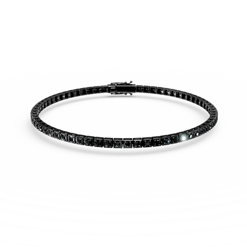 Bratara tennis din aur negru cu diamante negre de 1.1ct