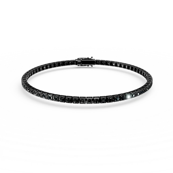 Bratara tennis din aur negru cu diamante negre de 1.1ct